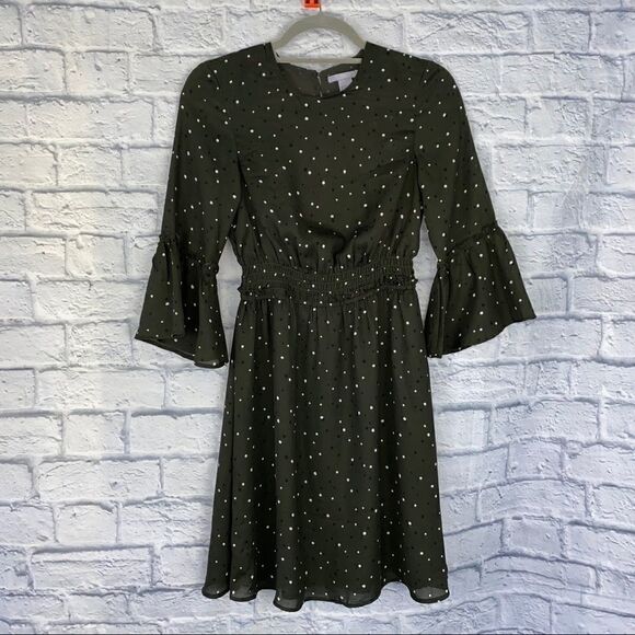 H&M polka dot dress w/elastic waistband size 2 - Picture 1 of 8